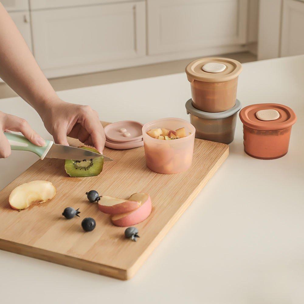 Preparing baby food in the kitchen