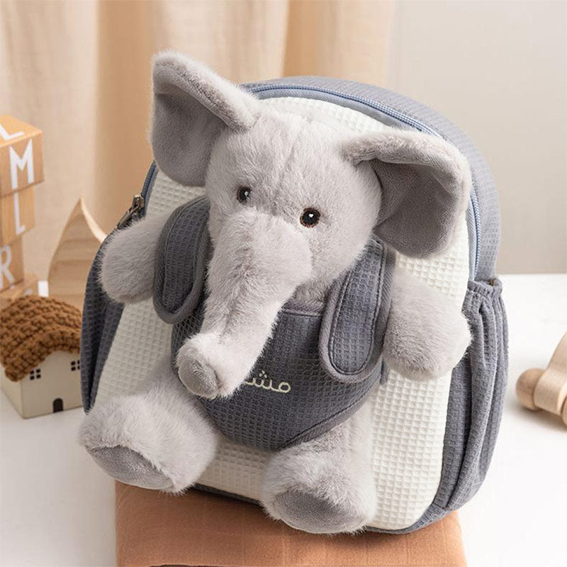 Moonkie Hug & Go™ Duo –  Elephant Backpack & Dinosaur Plush