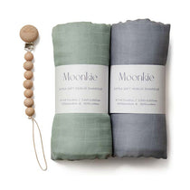 Muslin Swaddle Blanket (Light Sea Green/Tradewinds)