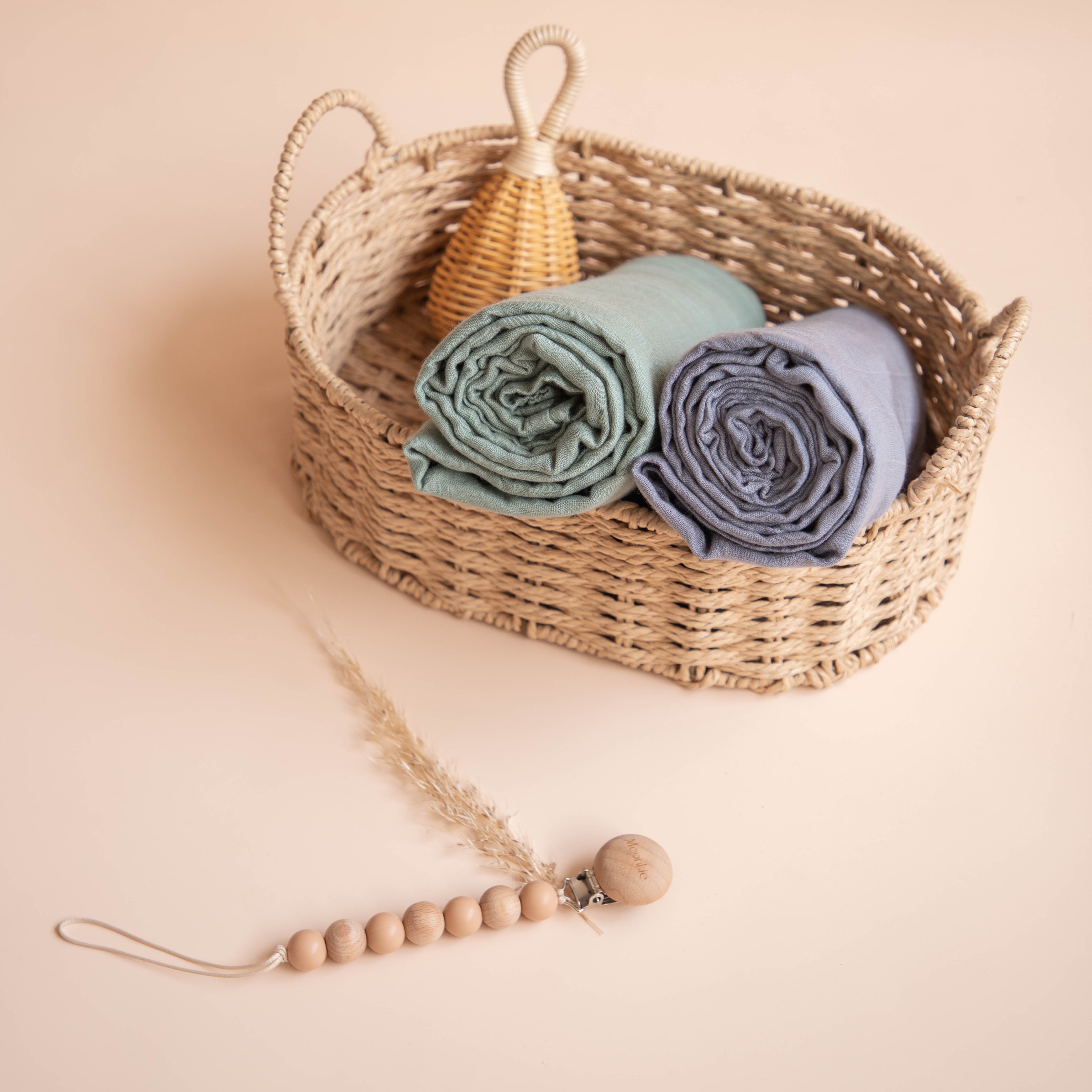 Muslin Swaddle Blanket (Light Sea Green/Tradewinds)