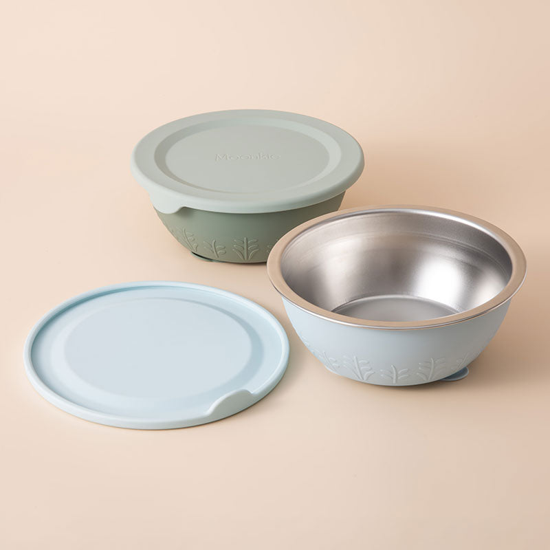 Stainless Steel Silicone Suction Bowl - 13 oz