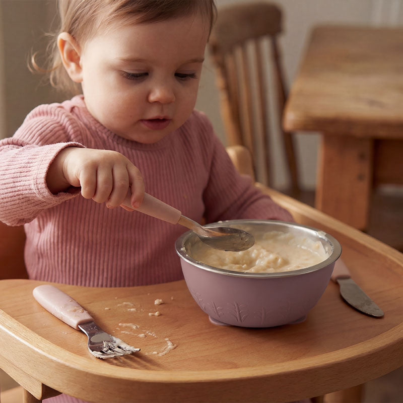 Stainless Steel Silicone Suction Bowl - 13 oz