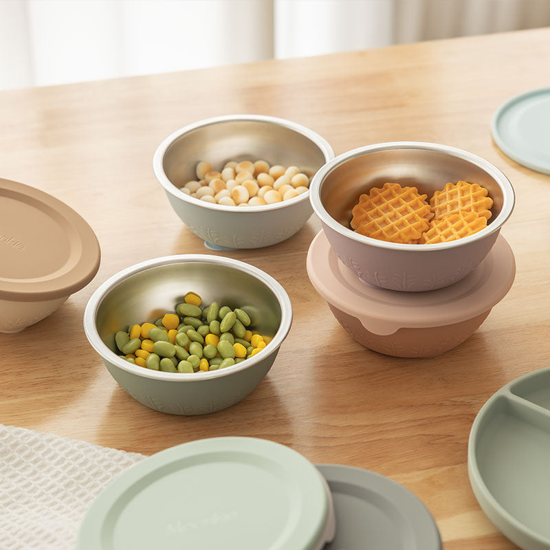 Stainless Steel Silicone Suction Bowl - 13 oz