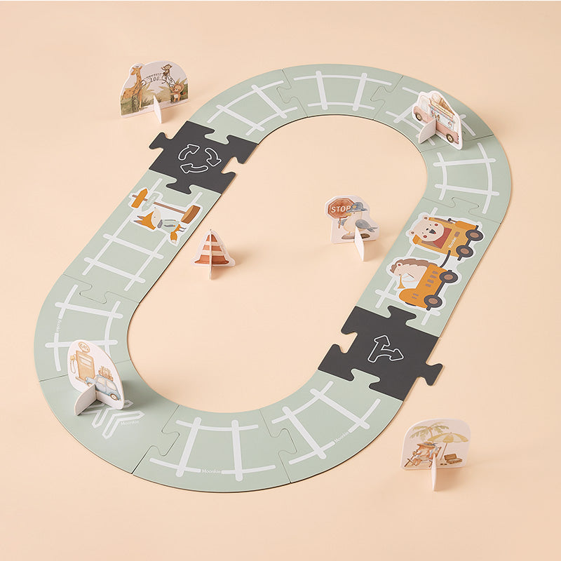 12-Piece Reversible Silicone Car Play Tiles