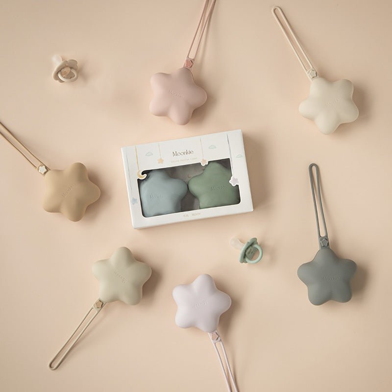 All Colors Silicone Pacifier Holders Display