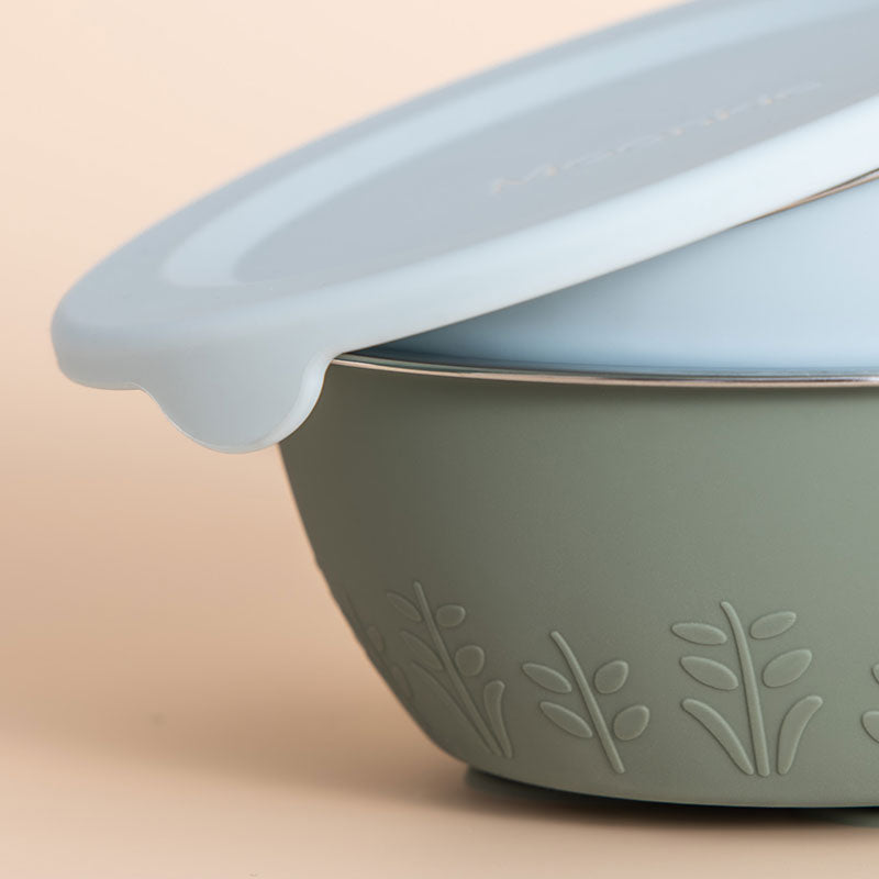 Stainless Steel Silicone Suction Bowl - 13 oz